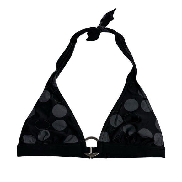 Aqua black triangle swimsuit top - Picture 1 of 4